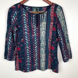 Ralph Lauren Womens Top Sz M‎ Whimsigoth Dark Fairy Boho Hippie Western Colorful